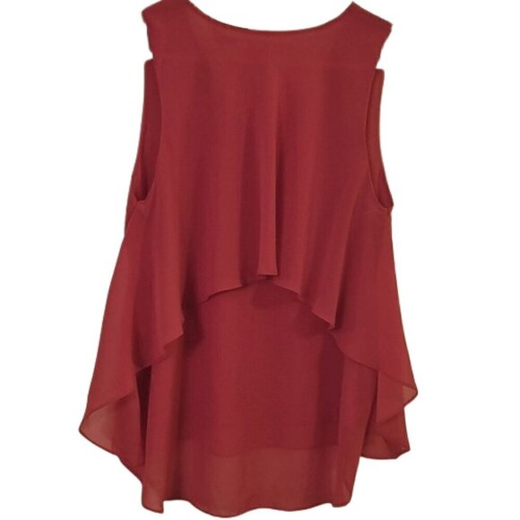 Sweet Wanderer Womens sleeveless flowy chiffon fuschia pink Top Size M - Picture 3 of 6